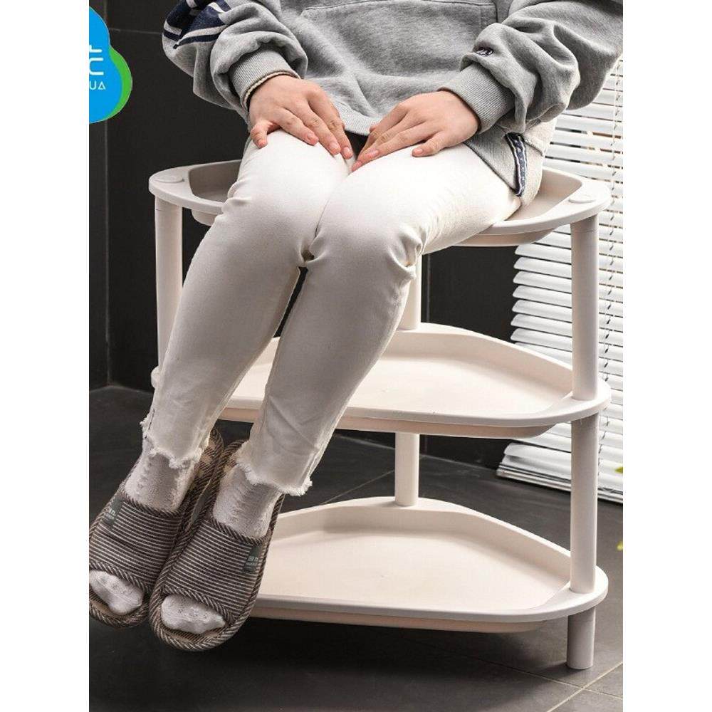 茶花轻奢浴室置物架卫生间脸盆架洗手间塑料收纳架多层三角架加厚