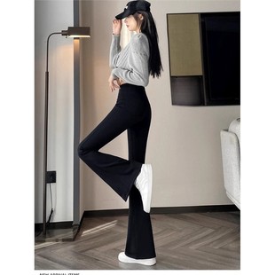 芭比裤2025新款冬季鲨鱼裤女加绒高腰收腹外穿打底喇叭裤显瘦加绒