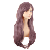 潼漫 cos假发女微卷长发动漫高温丝深香芋紫色斜刘海万用70cm头套