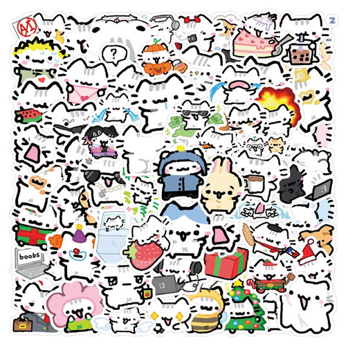 可爱罗勒小猫动物儿童奖励贴纸