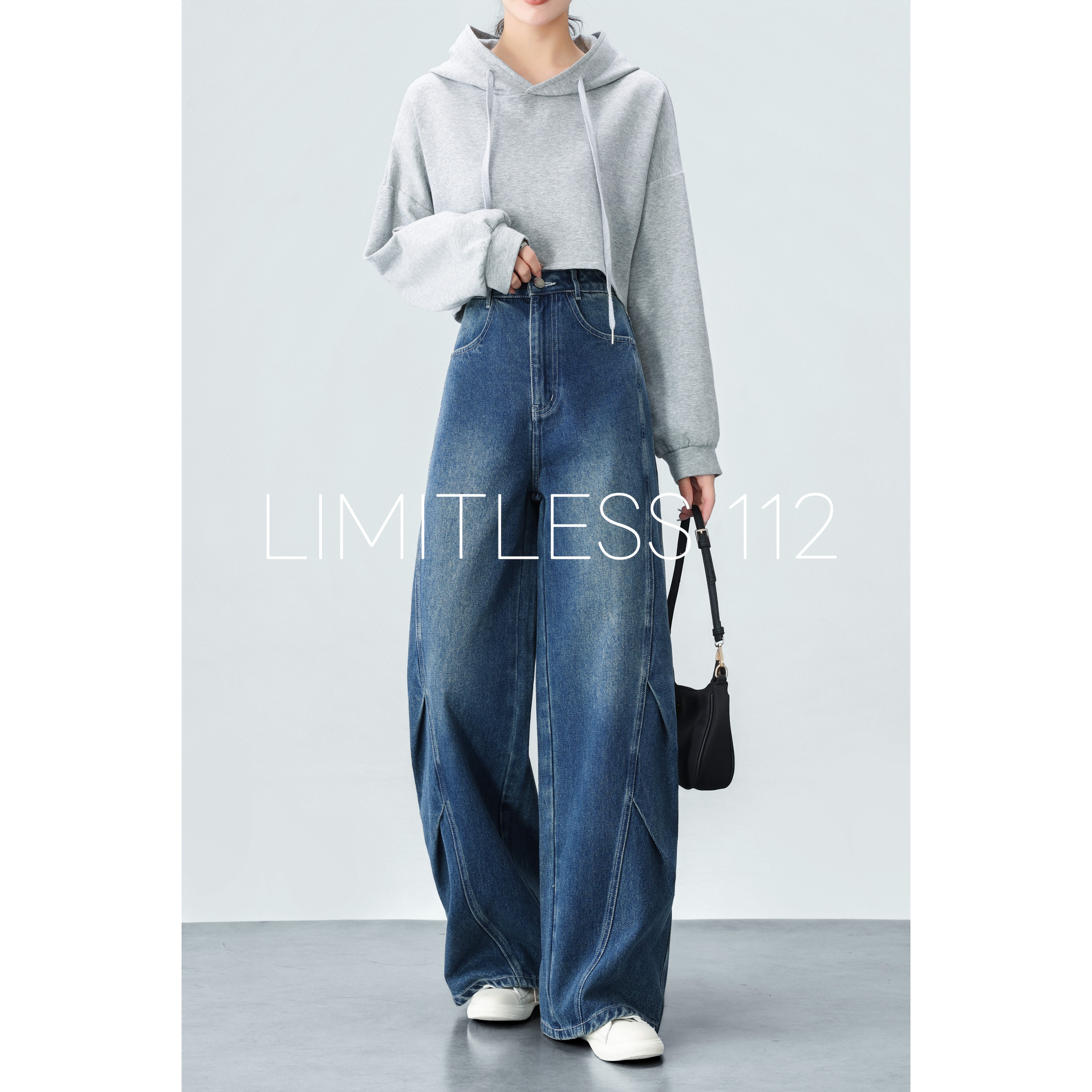 设计感弯刀阔腿牛仔裤高个子加长女新款立体显高腰显瘦垂感香蕉裤,女装/女士精品,休闲裤,淘宝优惠券,粉丝福利购,淘宝优惠卷