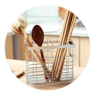 放筷子勺子的置物架快笼子家用厨房筷篓子壁挂式不锈钢沥水免打孔