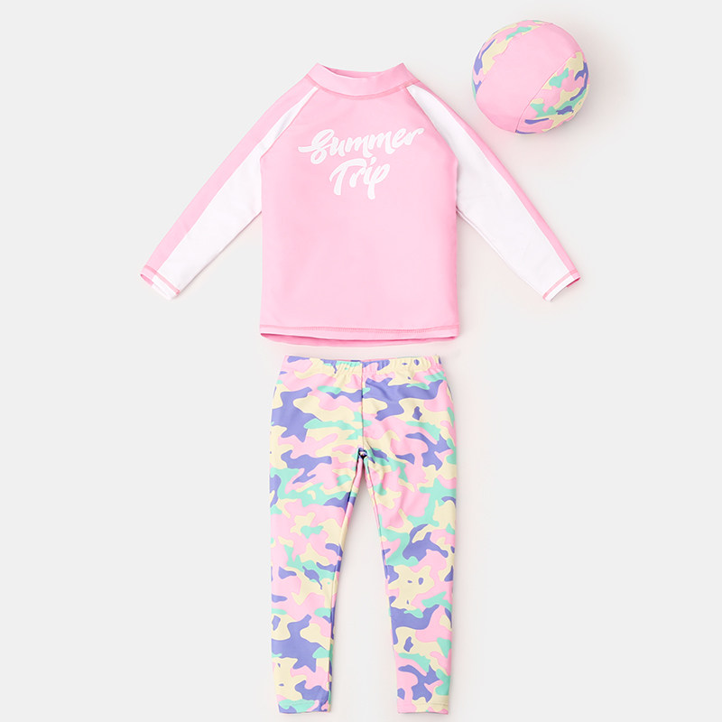 儿童泳衣防晒3-5岁女孩长袖长裤泳装泳裤保守7女童分体游泳衣套装