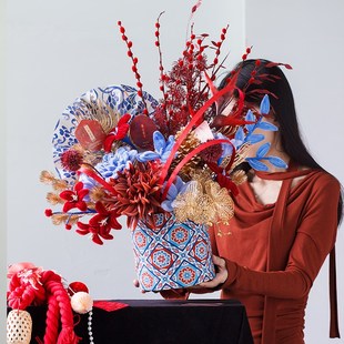 2025蛇年年宵花扭扭棒抱抱桶手工福桶成品diy材料包春节新年礼物