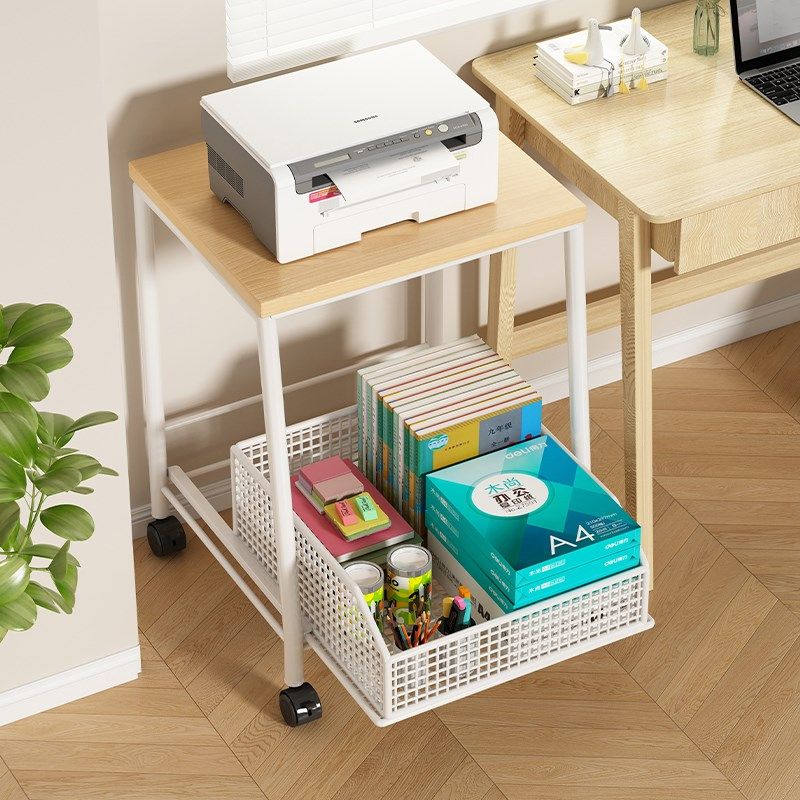 桌面上打印机置物架多功能双层收纳整理办公文件小型家用加高架子,商业/办公家具,置物架/陈列架/储物架/展示架,淘宝优惠券,粉丝福利购,淘宝优惠卷