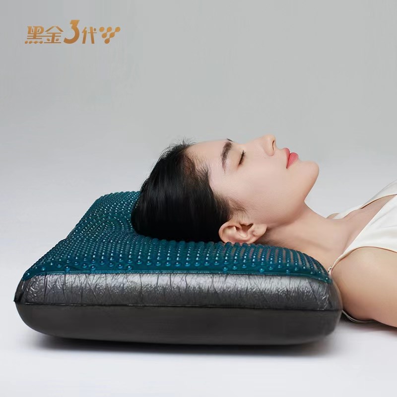 黑金凝胶枕石墨烯记忆棉护颈助睡眠成人三代解压枕头枕芯商场同款