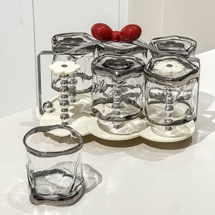 创意家用玻璃喝水杯咖啡杯套装组合倒挂沥水杯架杯子收纳置物架