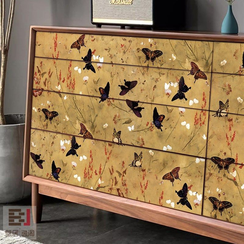 中法式复古蝴蝶家具柜子翻新贴纸鞋柜衣柜铁皮柜改造壁纸自粘墙贴,家居饰品,软装墙贴,淘宝优惠券,粉丝福利购,淘宝优惠卷