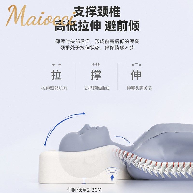 乳胶枕仰侧助睡眠枕头护颈椎单人专用高低枕天然橡胶枕芯修复泰国,床上用品,乳胶枕,淘宝优惠券,粉丝福利购,淘宝优惠卷
