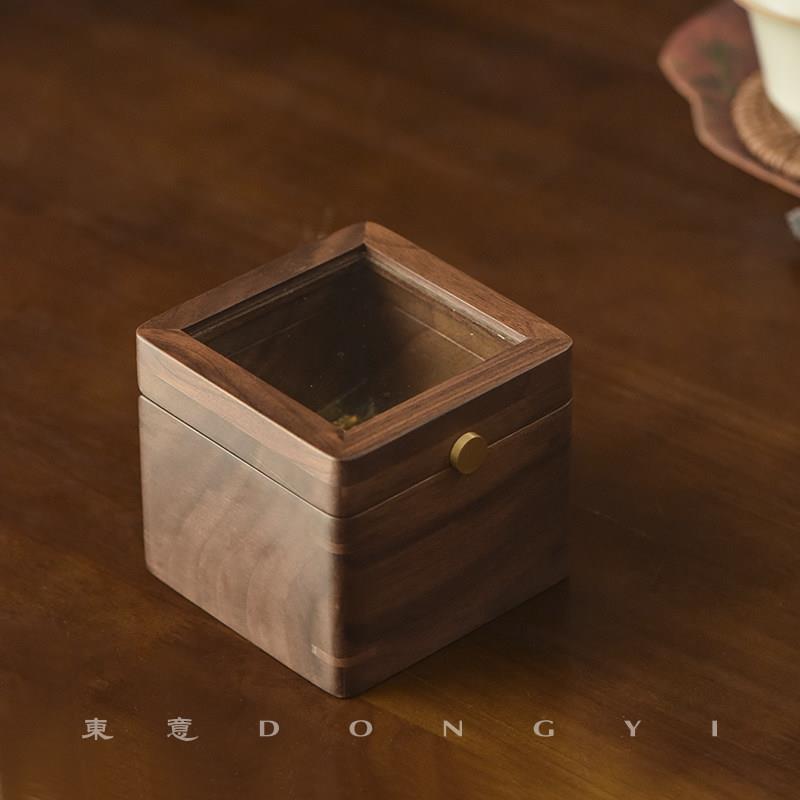 东意小金豆盒子金条收纳盒储藏盒黑胡桃木收藏盒饰品盒便携首饰盒
