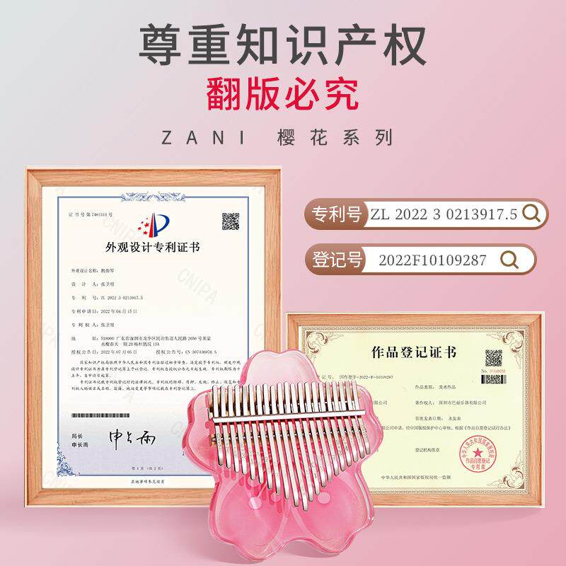 ZANI拇指琴卡林巴琴正品21音初学乐器简单易学钢琴女生17音手指琴