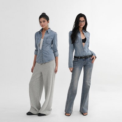 JimKet收腰复古水洗牛仔