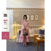 Mona张绮贤 抗皱娃娃领裙子两件套女 重磅提花连衣裙半裙套装