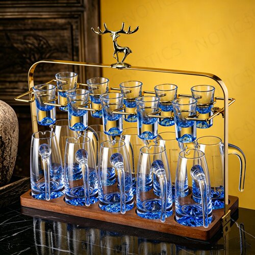 高档轻奢二两分酒器水晶玻璃白酒杯套装中式家用一口酒杯子酒具