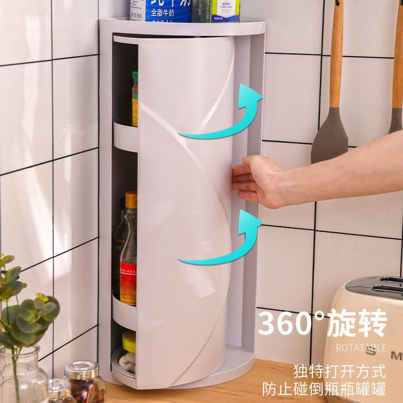 旋转置物架厨房专用台面壁挂三角储物调料调味品置物架转角柜