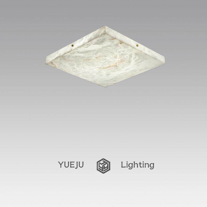 西班牙云石全铜吸顶灯卧室灯方形现代拼接简约别墅客厅主卧阳台灯
