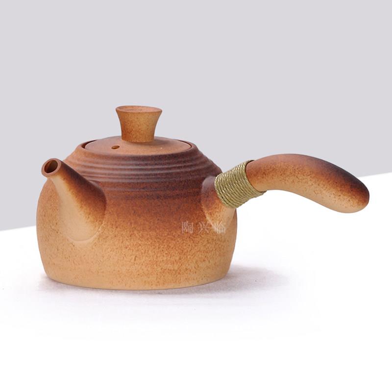 潮汕侧把陶土烧水壶小号家用陶瓷壶煮水壶养生茶道煮茶炭火炉陶壶