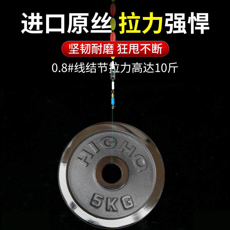 进口七星漂钓鱼线组主线组成品高端鱼钩鱼线鱼漂一套双钩免调漂
