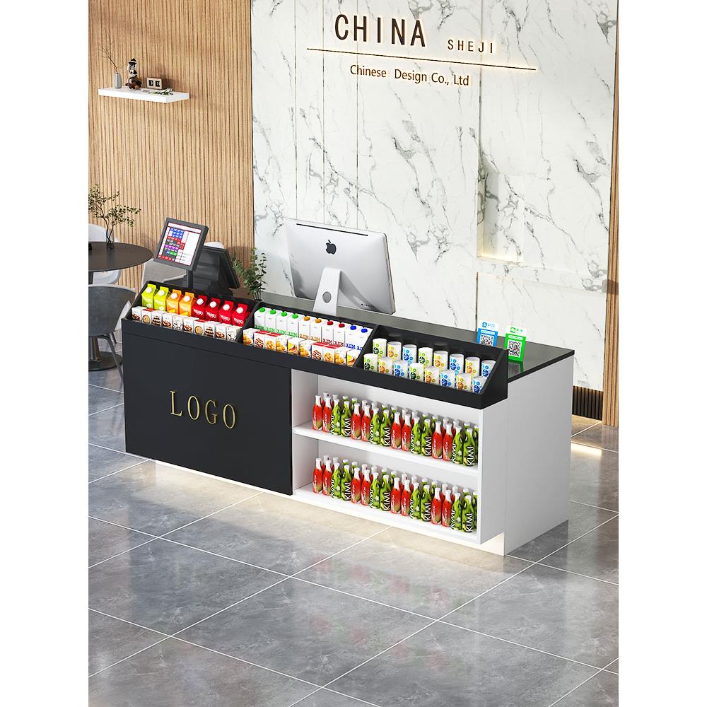 前台接待台吧台展示架奶茶店店铺小型柜台超市收银台便利店柜台桌