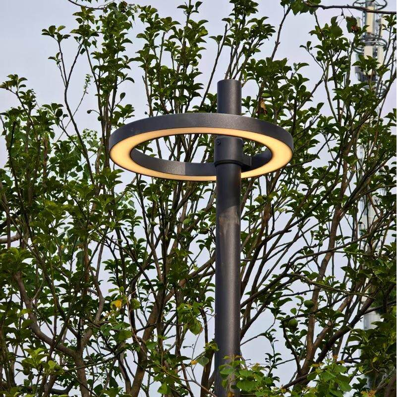 现代简约LED户外庭院灯圆环路灯高杆灯庭院别墅酒店小区防水照明