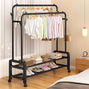 晾衣架落地卧室家用挂衣架室内折叠凉衣杆简易收纳阳台晒衣服架子