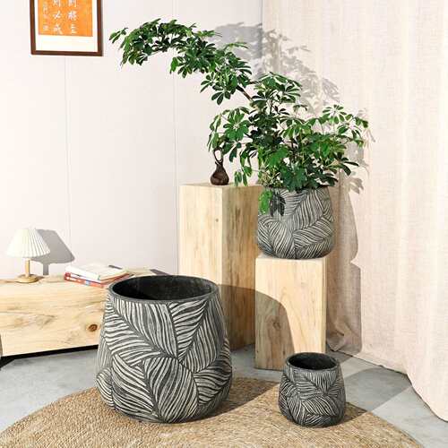 简约水泥花盆花箱种植箱户外庭院绿植盆栽阳台客厅百合竹龟背竹盆
