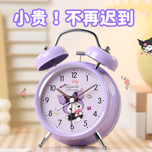 2023新款静音闹钟学生女孩用闹铃起床神器强力叫醒儿童摆台式时钟