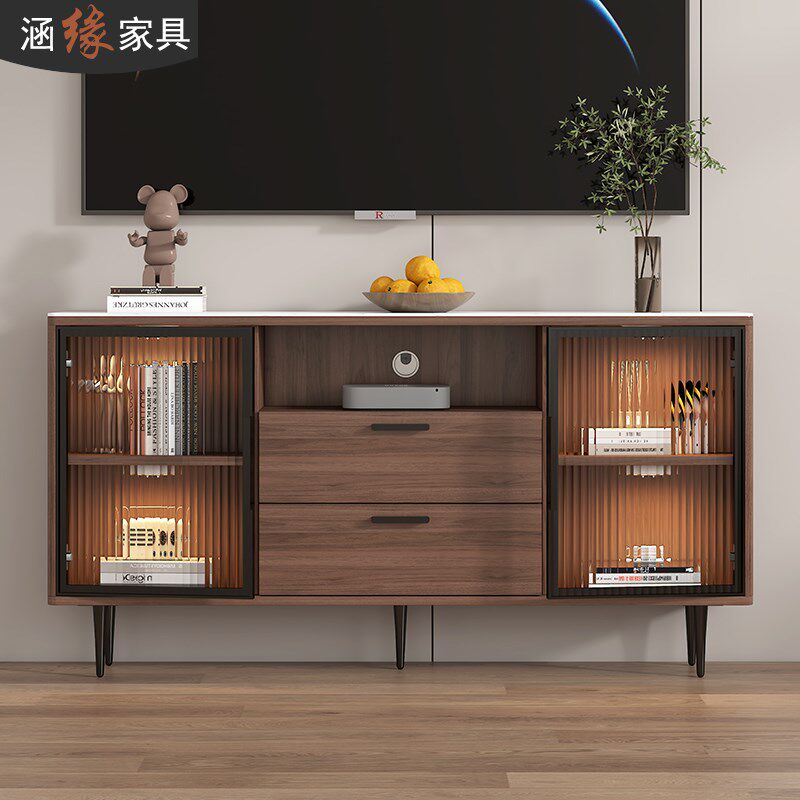 卧室电视柜超薄窄电视机高款柜现代简约家用主卧房间储物柜7D100