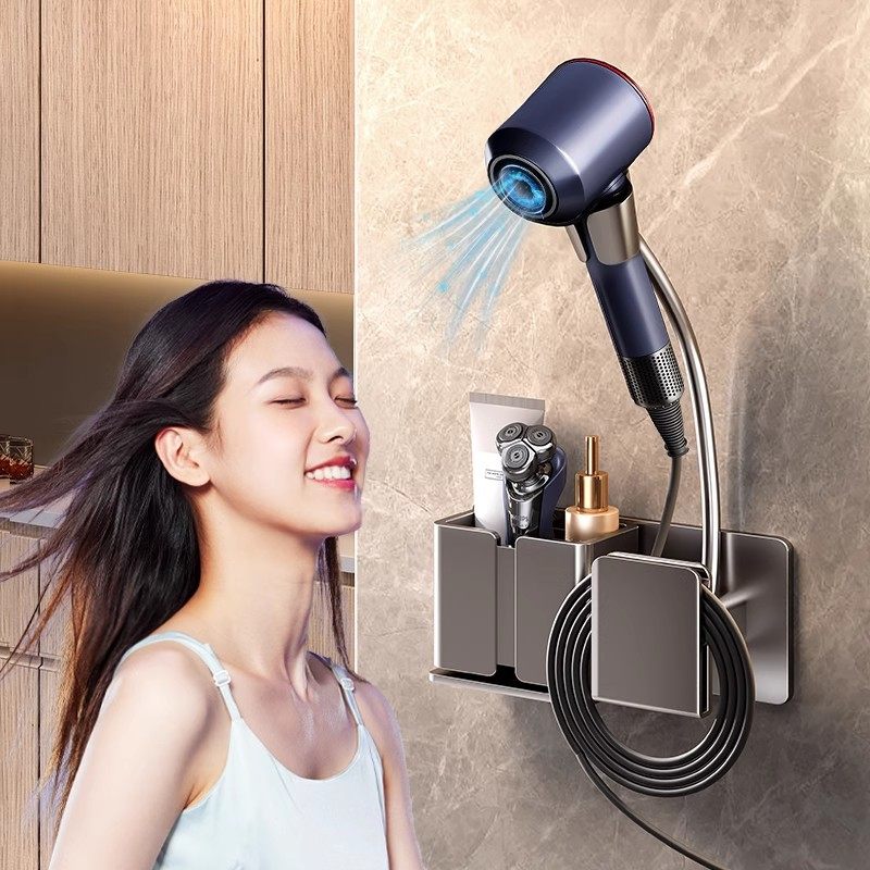 免打孔懒人吹风机支架卫生间免手拿风筒解放双手电吹风置物架壁挂,家庭/个人清洁工具,吹风机置物架,淘宝优惠券,粉丝福利购,淘宝优惠卷