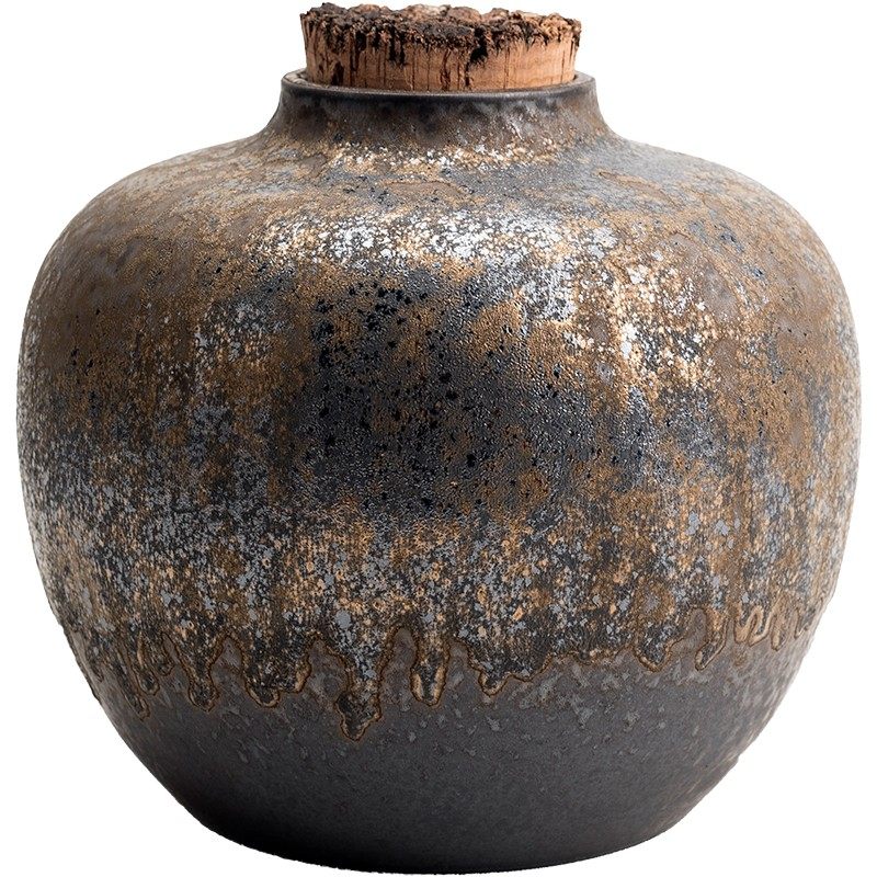 陶迷密封茶叶罐鎏金釉复古陶瓷茶苍橡木塞防潮防霉大容量普洱茶罐,餐饮具,茶叶罐,淘宝优惠券,粉丝福利购,淘宝优惠卷