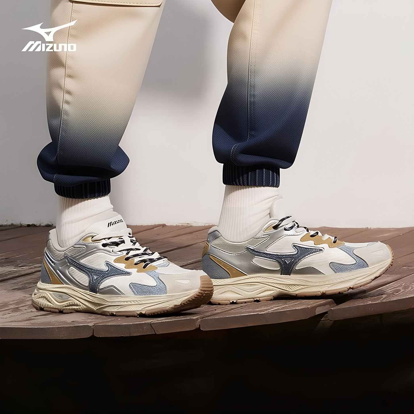 Mizuno美津浓跑步鞋男子春季RACER S正品做旧运动鞋青少年老爹鞋