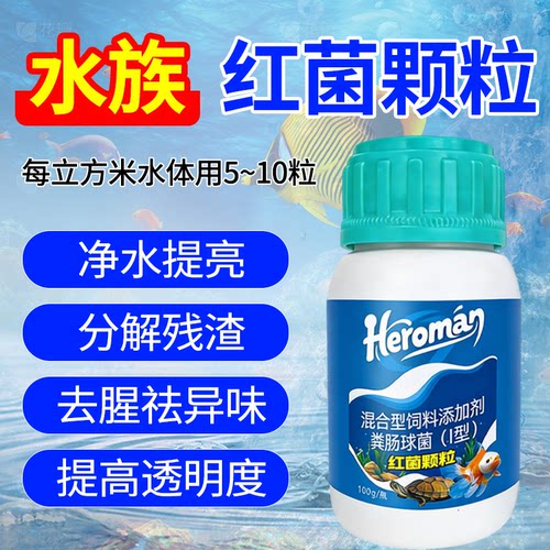红菌颗粒净水提亮分解残饵去腥祛异味提高水体透明度水族水池养鱼