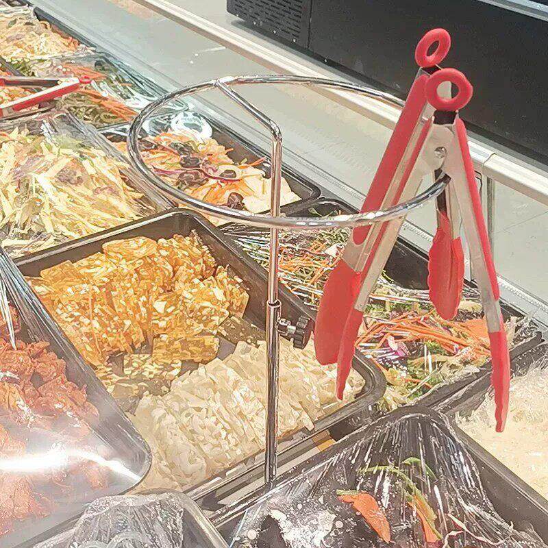 超市猪肉店肉夹架子银色可调节不锈钢食品面包夹熟食夹架子肉夹架图片