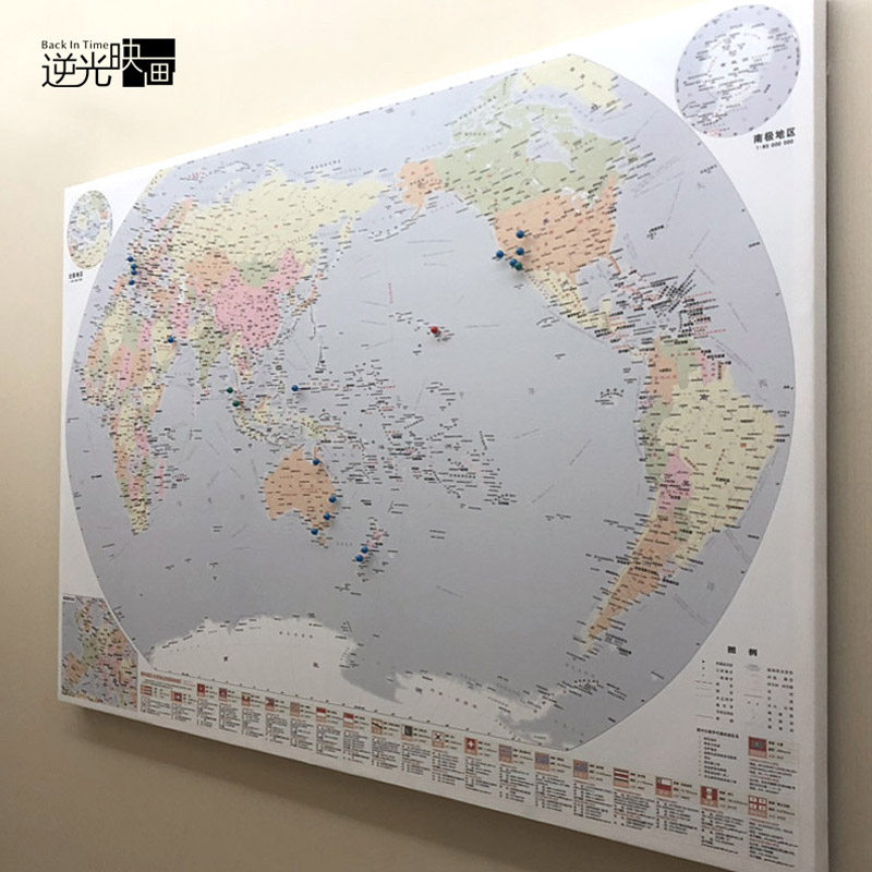 可标记足迹旅行打卡地图办公室世界地图儿童房简约挂画书房装饰画,家居饰品,现代装饰画,淘宝优惠券,粉丝福利购,淘宝优惠卷