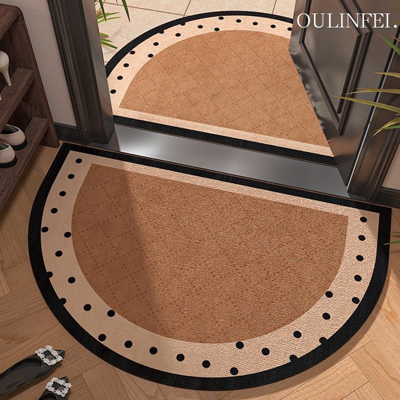 半圆入户门地垫棕色高级感进门口防滑脚垫家用室内玄关地毯可裁剪,居家布艺,入户地垫,淘宝优惠券,粉丝福利购,淘宝优惠卷