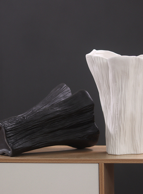 中式仿树桩花器花插大花瓶家居装饰摆件餐桌摆设花瓶