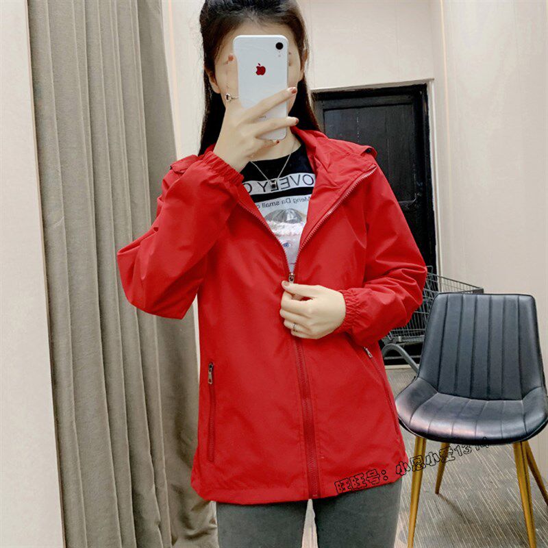 女士大码秋季外套女春秋款简约百搭可拆帽胖mm夹克200斤宽松上衣