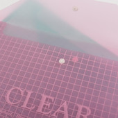 100个装 透明按扣文件袋A4纽扣袋办公钮扣袋资料袋A4档案袋 包邮