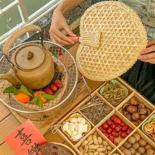 手工制作麦秆扇编织大蒲扇子随身老人宝宝儿童中国风麦秸扇草编扇