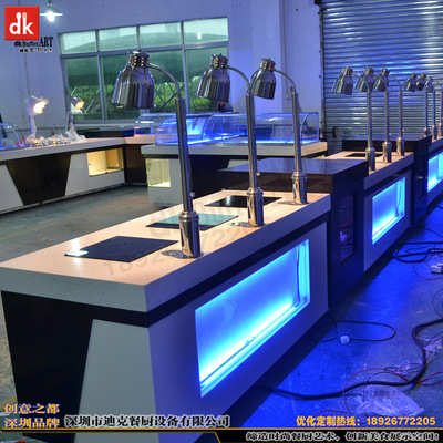 多功能发光布菲台多功能模块布菲桌自助餐厅餐桌大理石餐台buffet