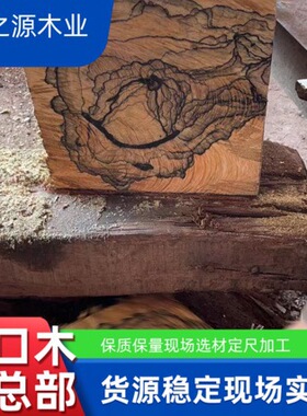 进口原木黑白檀木料 加工黑白檀木方山水纹实木防腐木板材