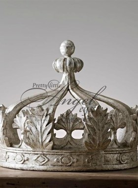 法式复古做旧皇宫半圆床冠 美式卧室实木床幔架饰品