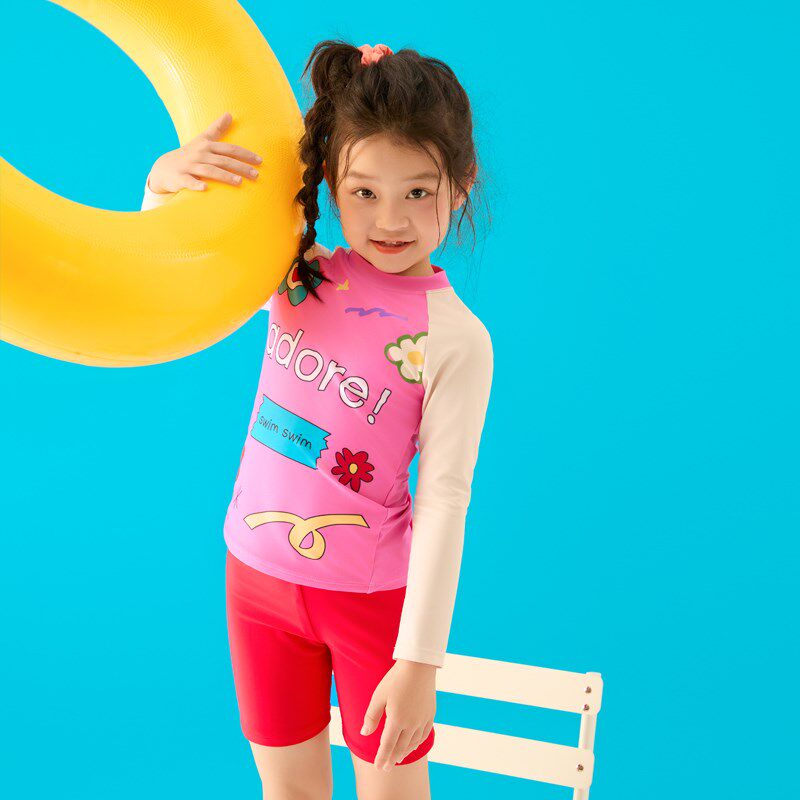 爱多尔女宝泳衣可爱洋气海边沙滩服儿童泳装高级感女童分体游泳衣