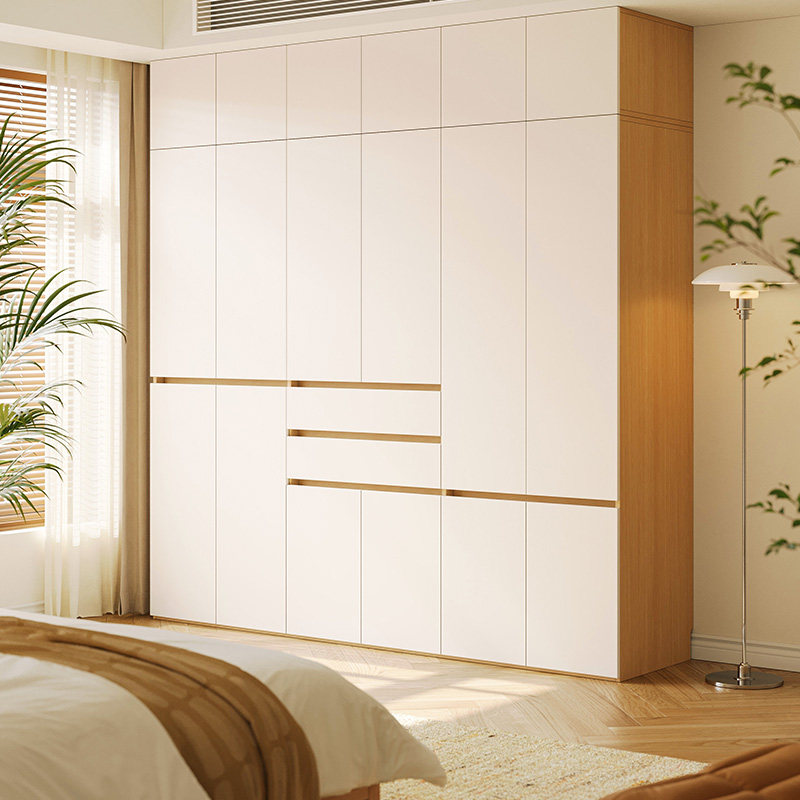 千山HENF实木衣柜现代简约卧室大容量平开门储物家用定制到顶衣柜