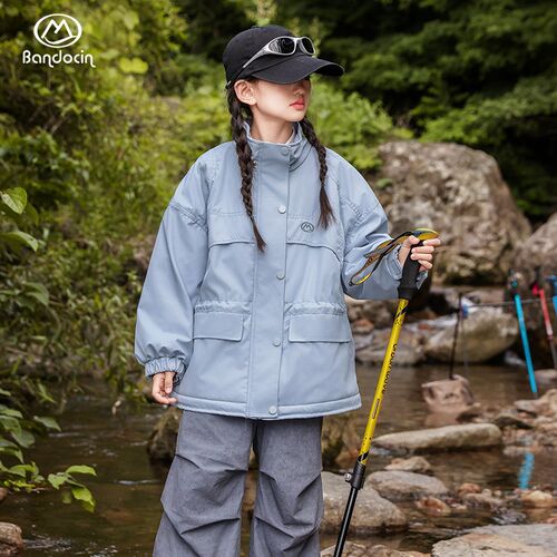 半度闲女童户外冲锋外套秋冬款加绒加厚洋气中大童24新款儿童冬装