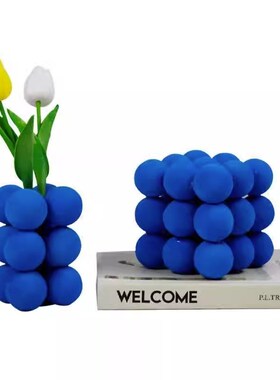 克莱因蓝小摆件客厅置物架酒柜卧室书柜电视柜玄关高级感软装饰品