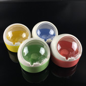 收纳整理盒子 创意烟灰缸彩色带盖圆形烟灰罐烟灰盅长方时尚 包邮