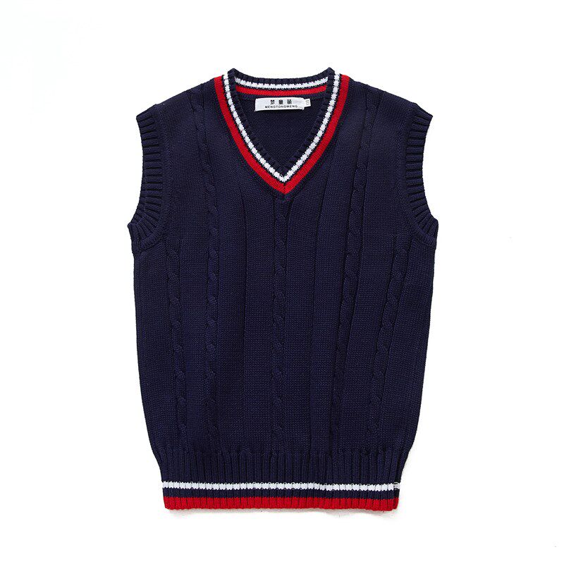 儿童毛衣马甲男童背心针织衫女童毛线毛衣春秋冬纯棉新款学生校服