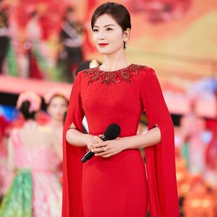 敬酒服新娘2024新款 气质高级质感鱼尾订婚结婚主持人晚礼服裙红色