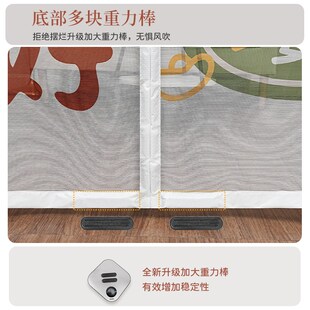 2024新款魔术贴防蚊门帘加厚金刚网脊椎式全磁条自吸纱门家用门帘